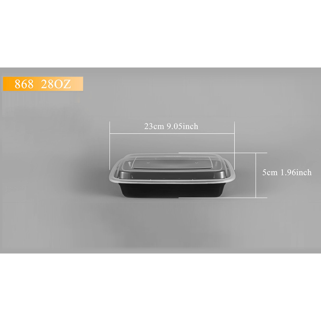 Black Rectangular Plastic Container With Lid 150 Count
