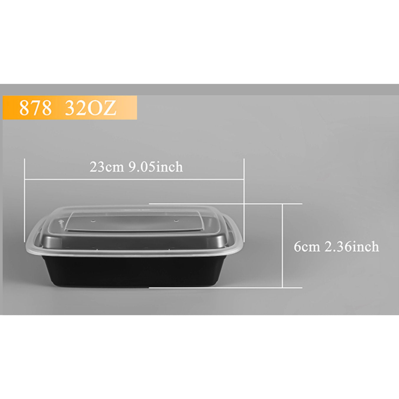 Black Rectangular Plastic Container With Lid 150 Count