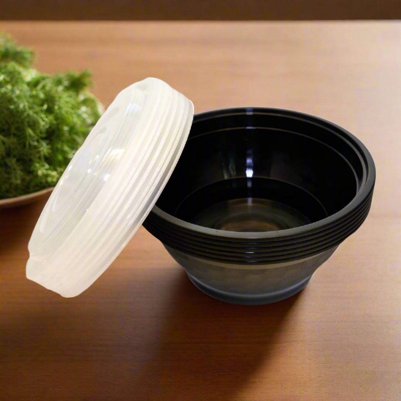Black Noodle Bowls With Lid 150 Count