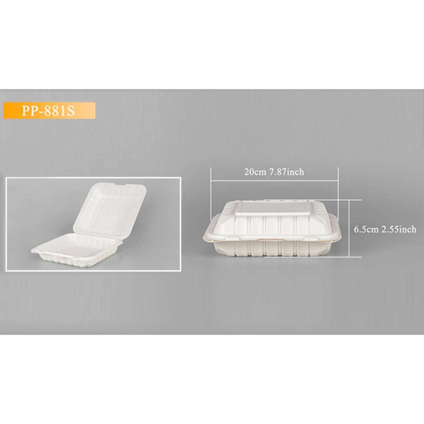White Clampshell Container 3 Compartment 150 Count