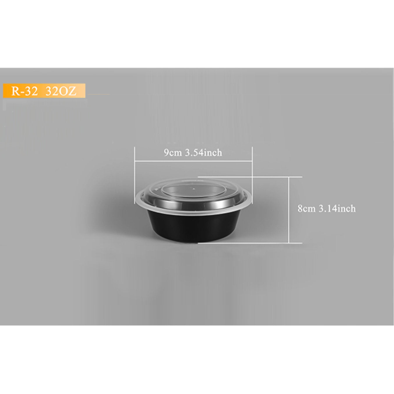 Black Round Bowls With Lid 150 Count