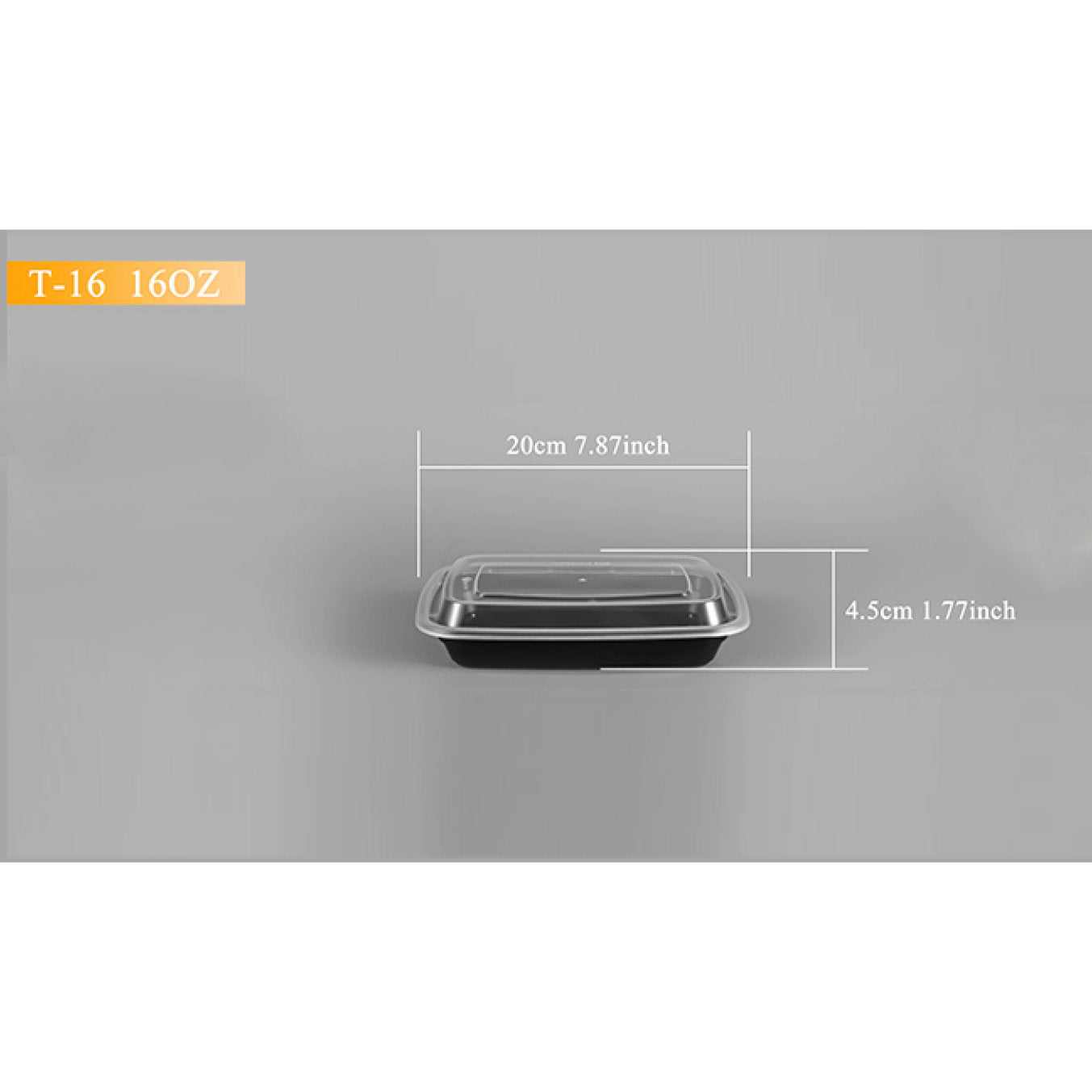 Black Rectangular Plastic Container With Lid 150 Count