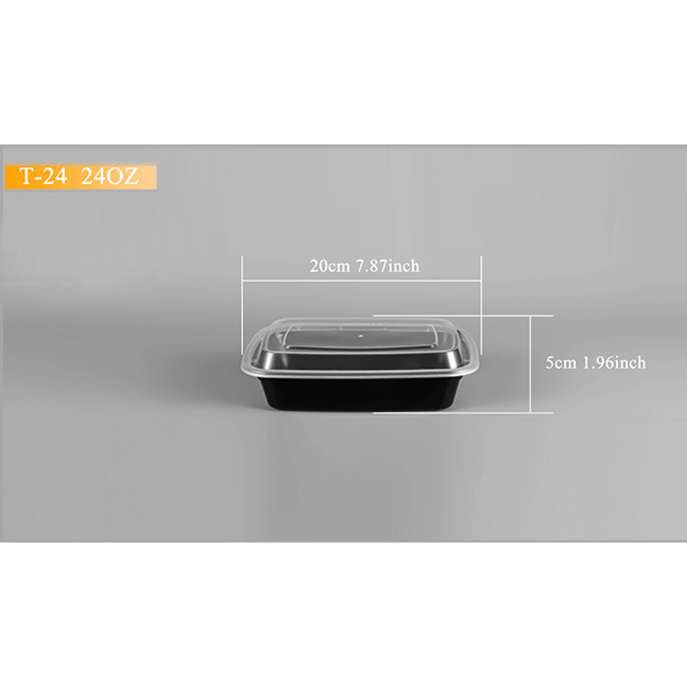 Black Rectangular Plastic Container With Lid 150 Count