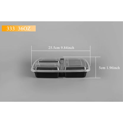 Black Rectangular Plastic Tray With Lid 150 Count