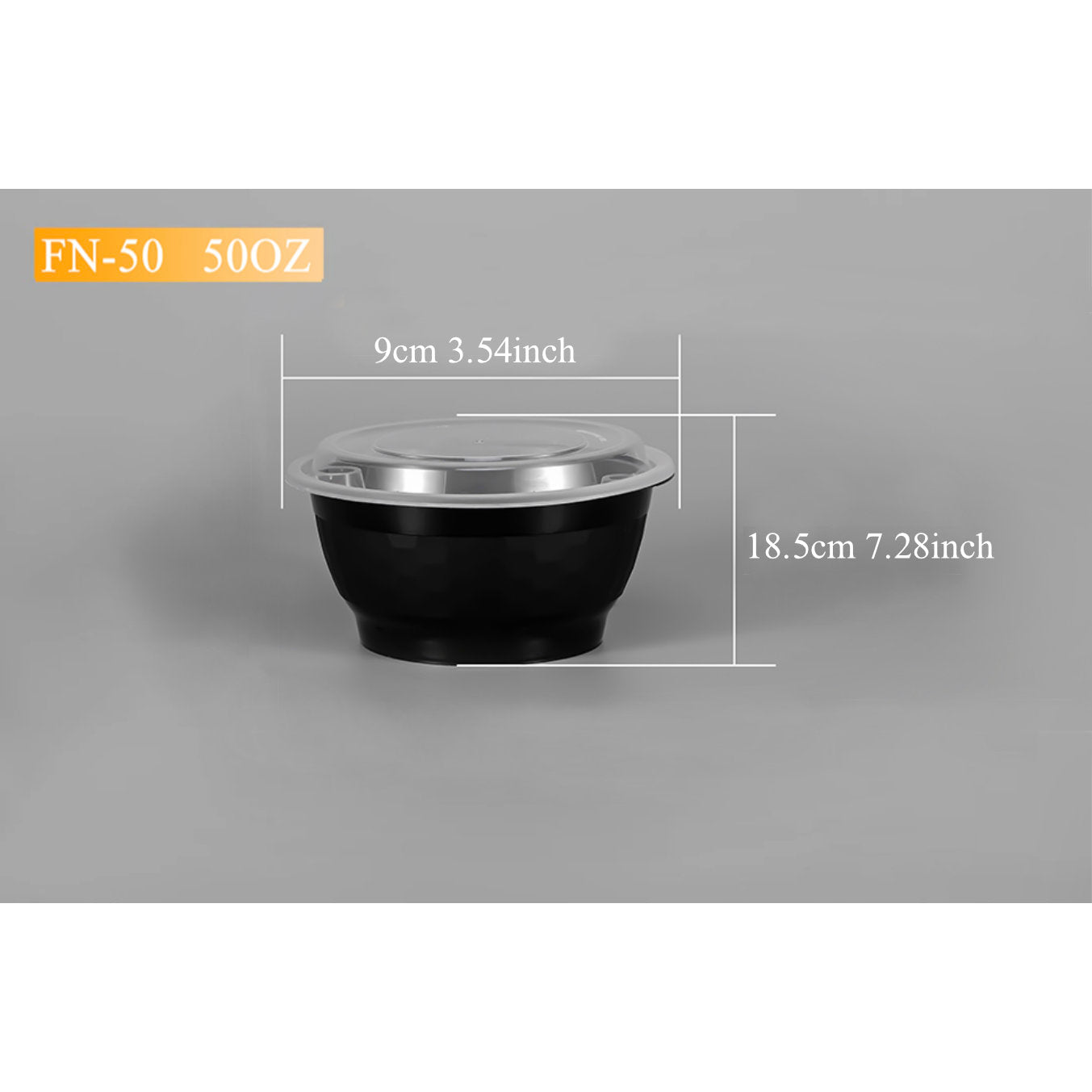 Black Noodle Bowls With Lid 150 Count
