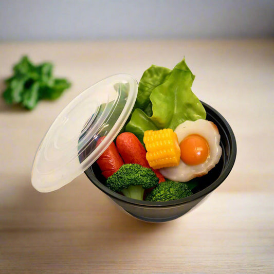 Black Noodle Bowls With Lid 150 Count