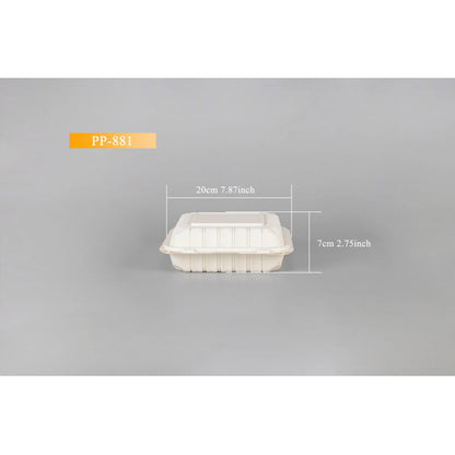 White Clampshell Container 3 Compartment 150 Count