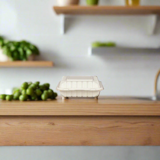 White Clampshell Container 3 Compartment 150 Count