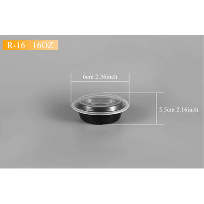 Black Round Bowls With Lid 150 Count