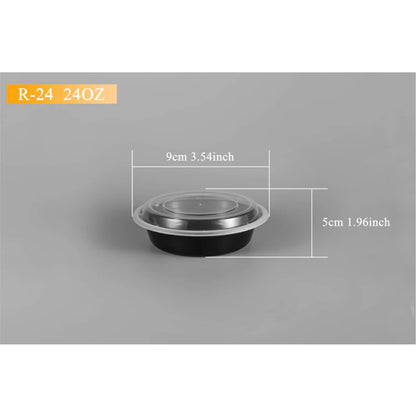 Black Round Bowls With Lid 150 Count