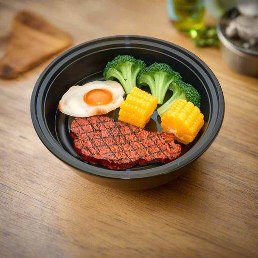 Black Round Bowls With Lid 150 Count