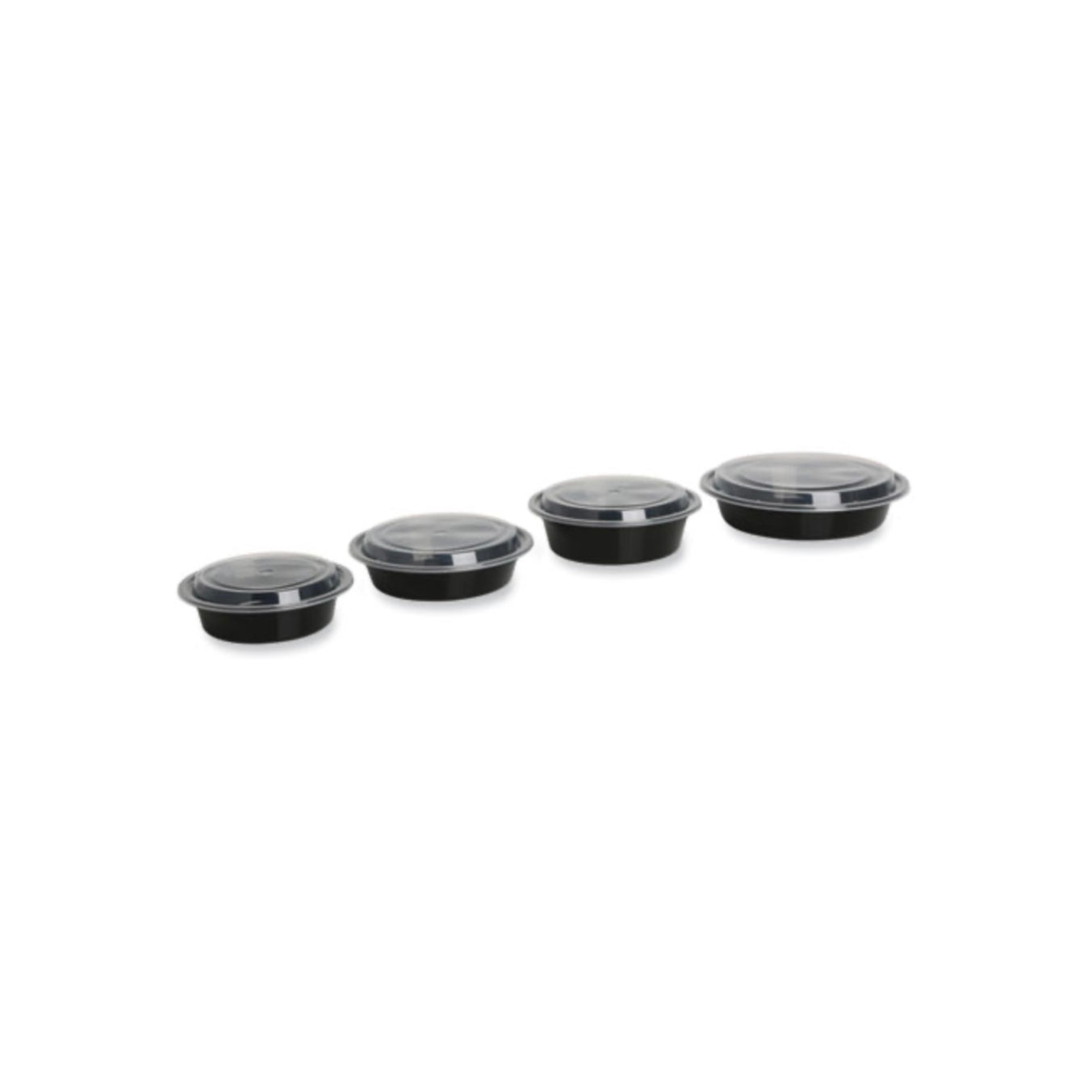 Black Round Bowls With Lid 150 Count