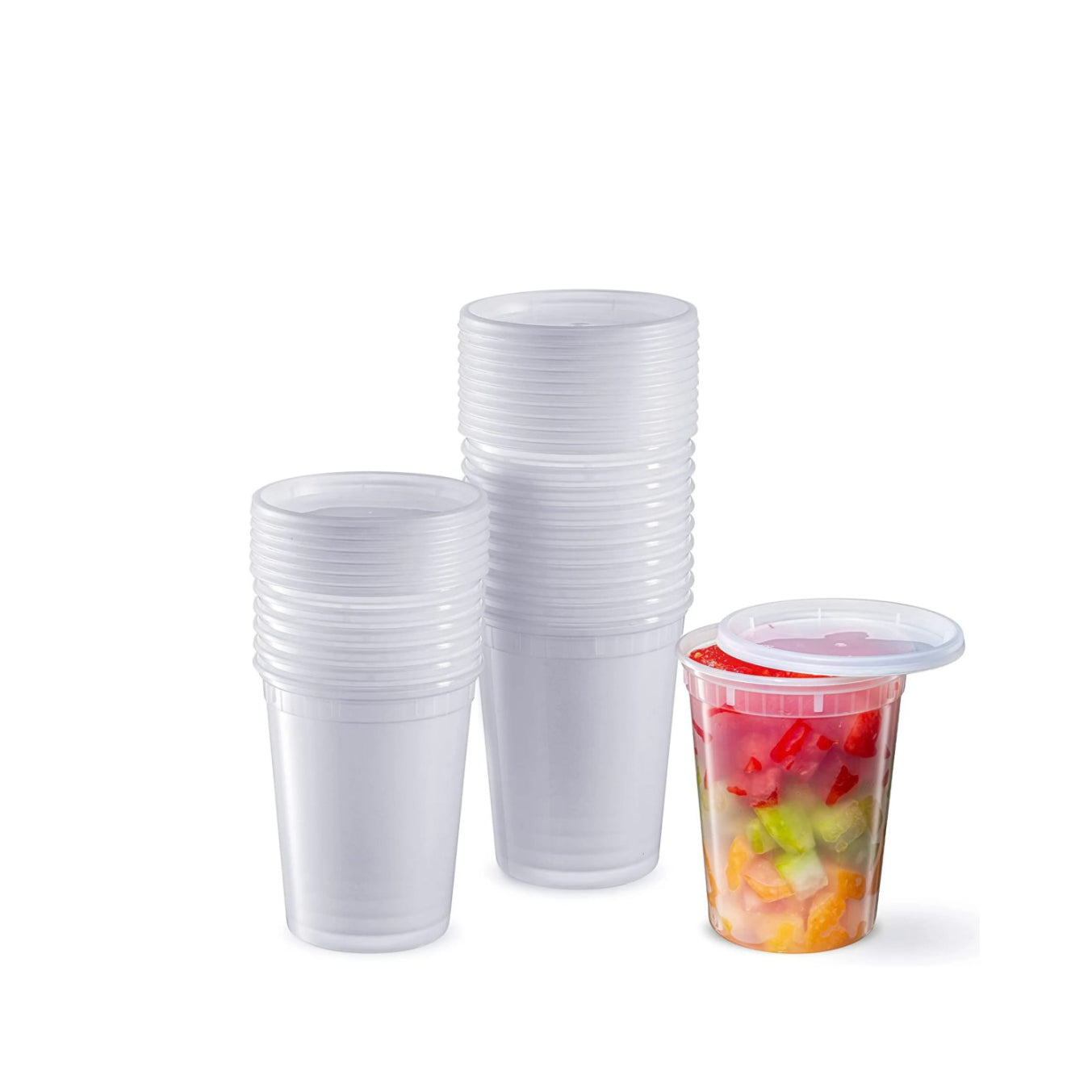 Clear Soup Or Dry Food Containers with lid 240 Count