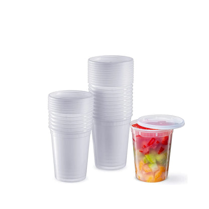 Clear Soup Or Dry Food Containers with lid 240 Count