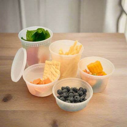 Clear Soup Or Dry Food Containers with Lid 240 Count