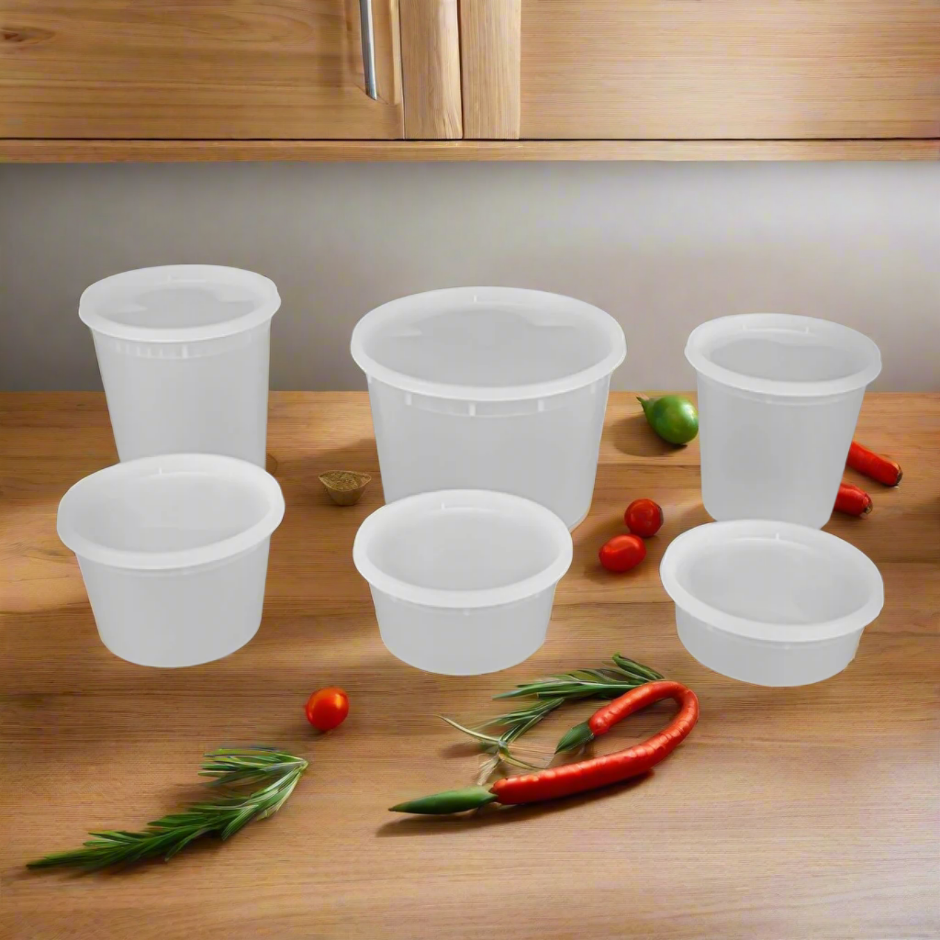 Clear Soup Or Dry Food Containers with Lid 240 Count